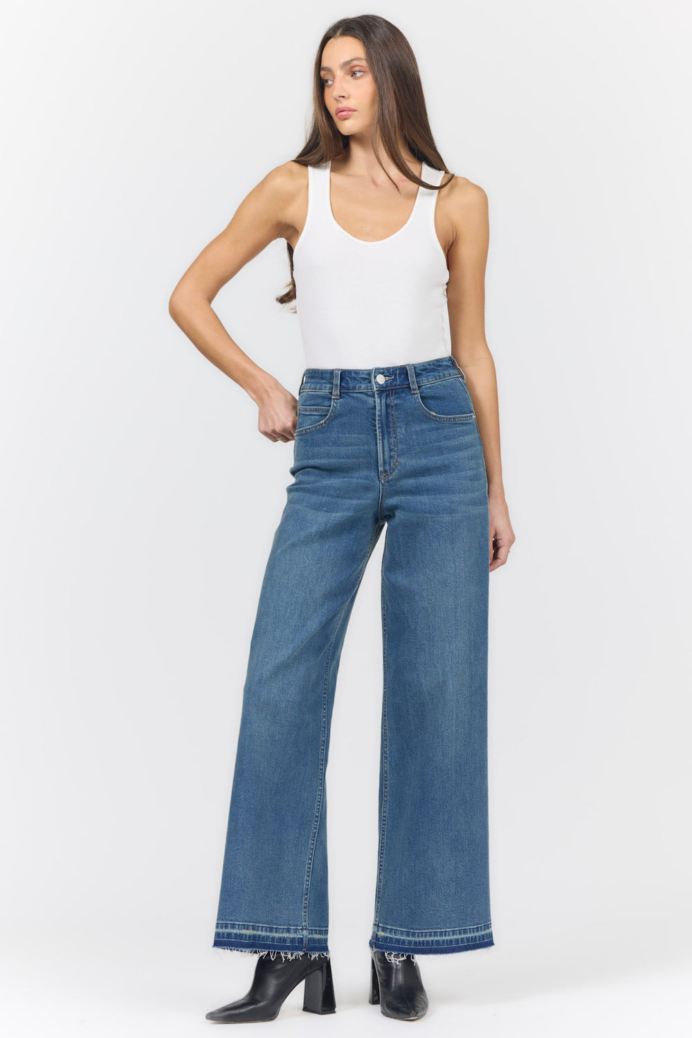 AUDREY WIDE LEG JEAN MOON GLOW
