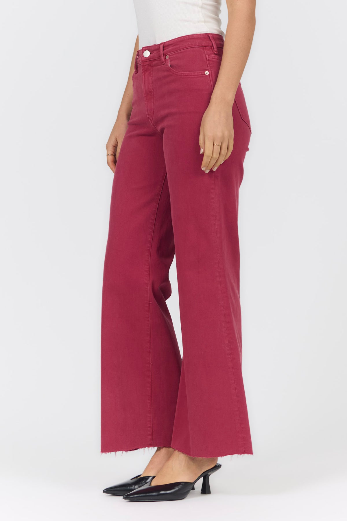 FIONA WIDE LEG JEAN TIBETAN RED — Dear John Denim