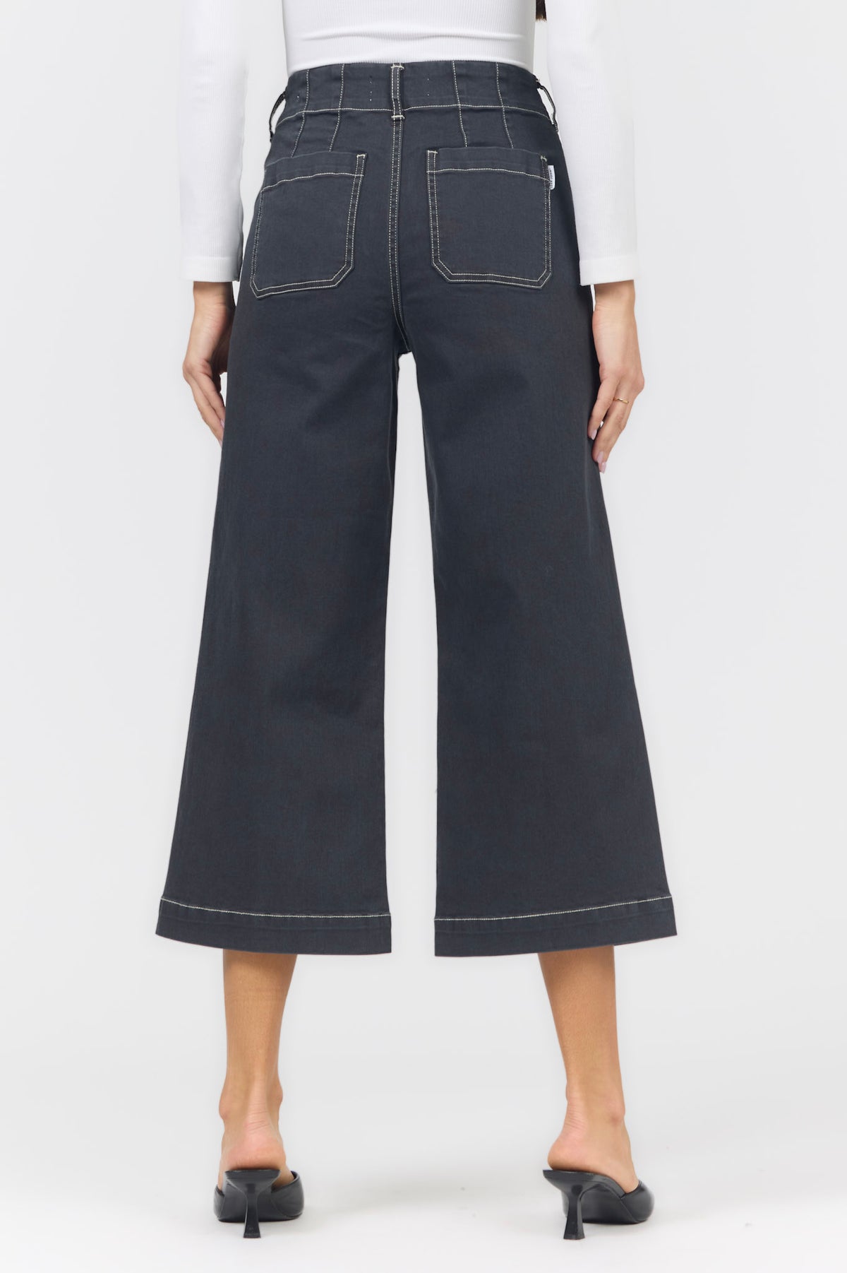 AUDREY WIDE LEG JEAN WASHED BLACK — Dear John Denim