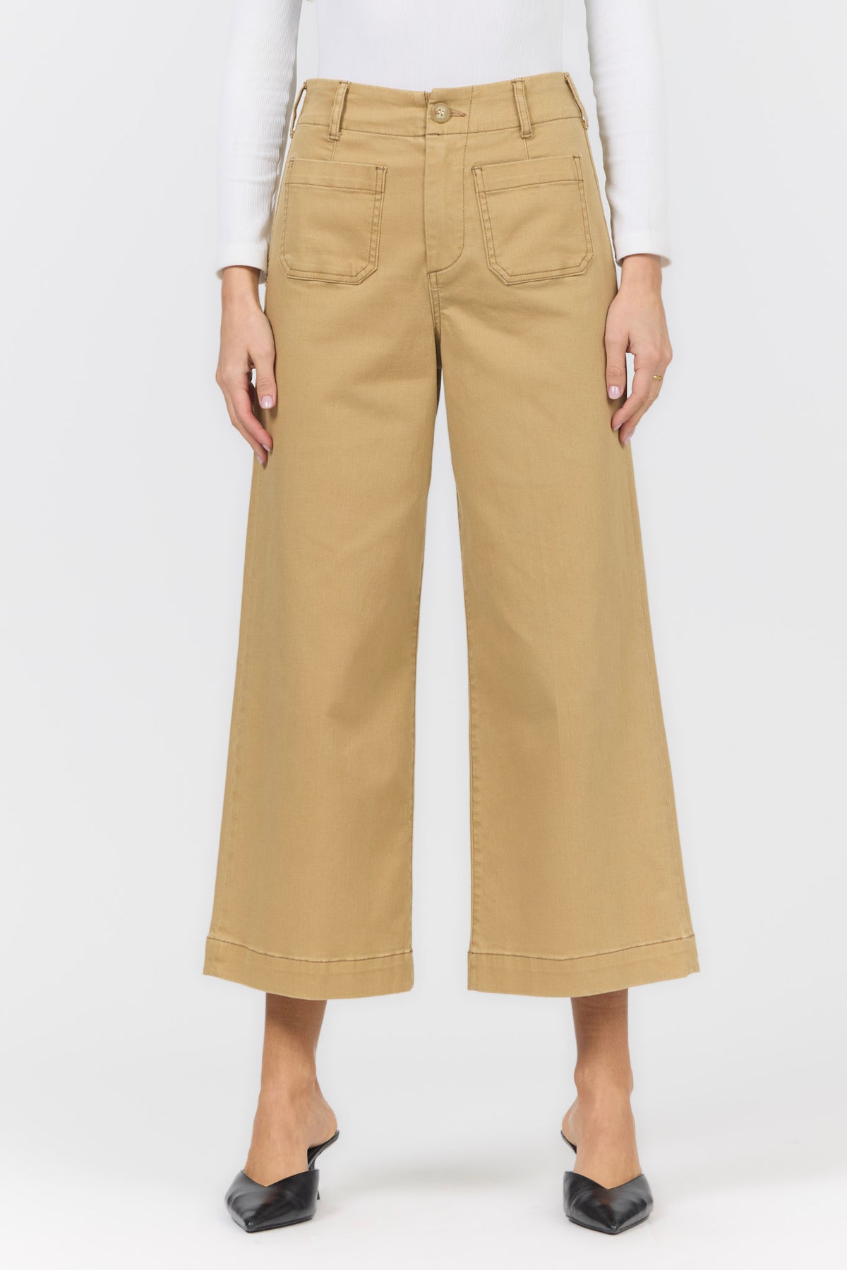 AUDREY WIDE LEG JEAN KHAKI — Dear John Denim