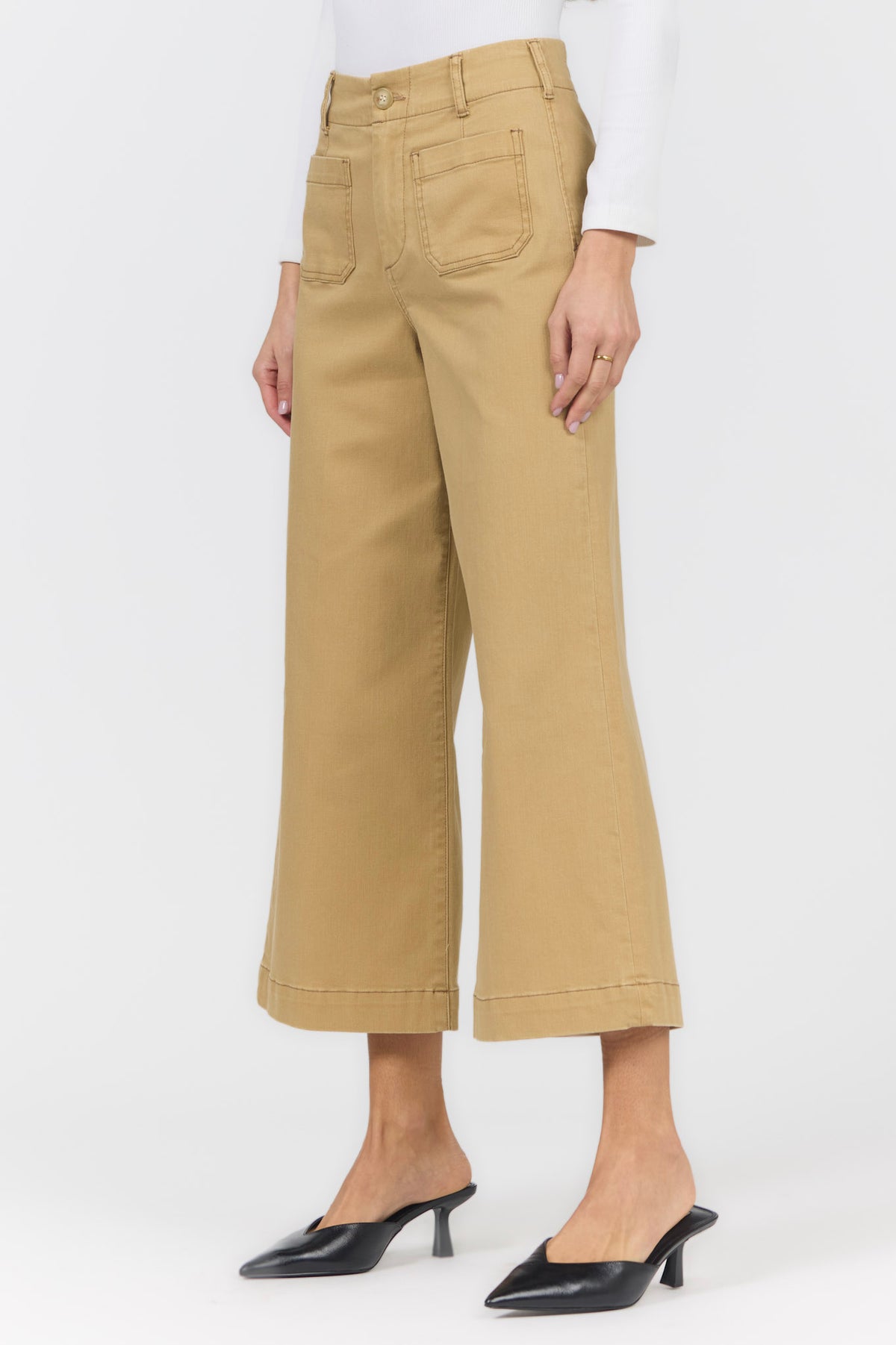 AUDREY WIDE LEG JEAN KHAKI — Dear John Denim