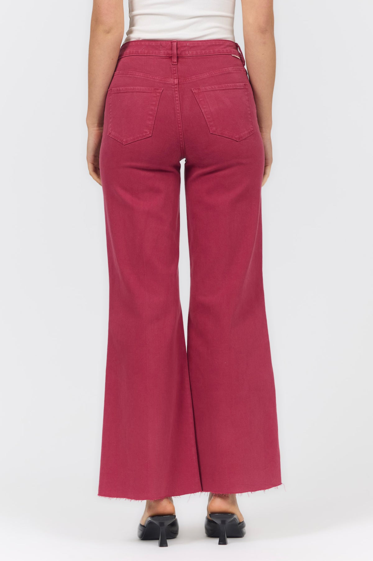 FIONA WIDE LEG JEAN TIBETAN RED — Dear John Denim