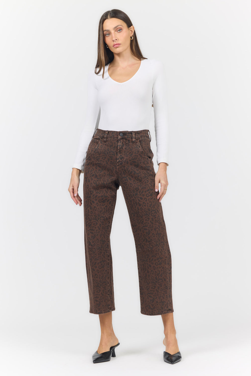 LASSO JEAN BROWN LEOPARD