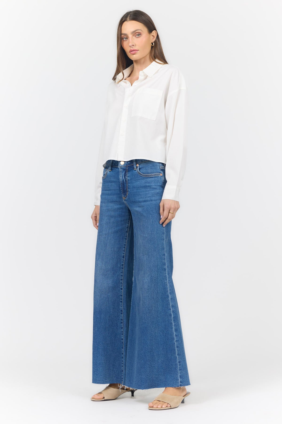 CROPPED SHIRT WHITE — Dear John Denim