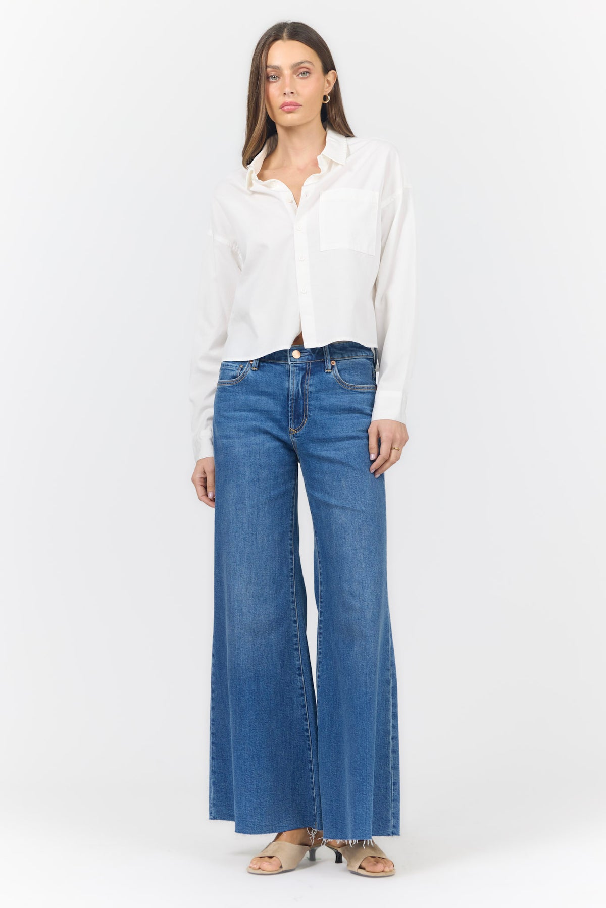 CROPPED SHIRT WHITE — Dear John Denim