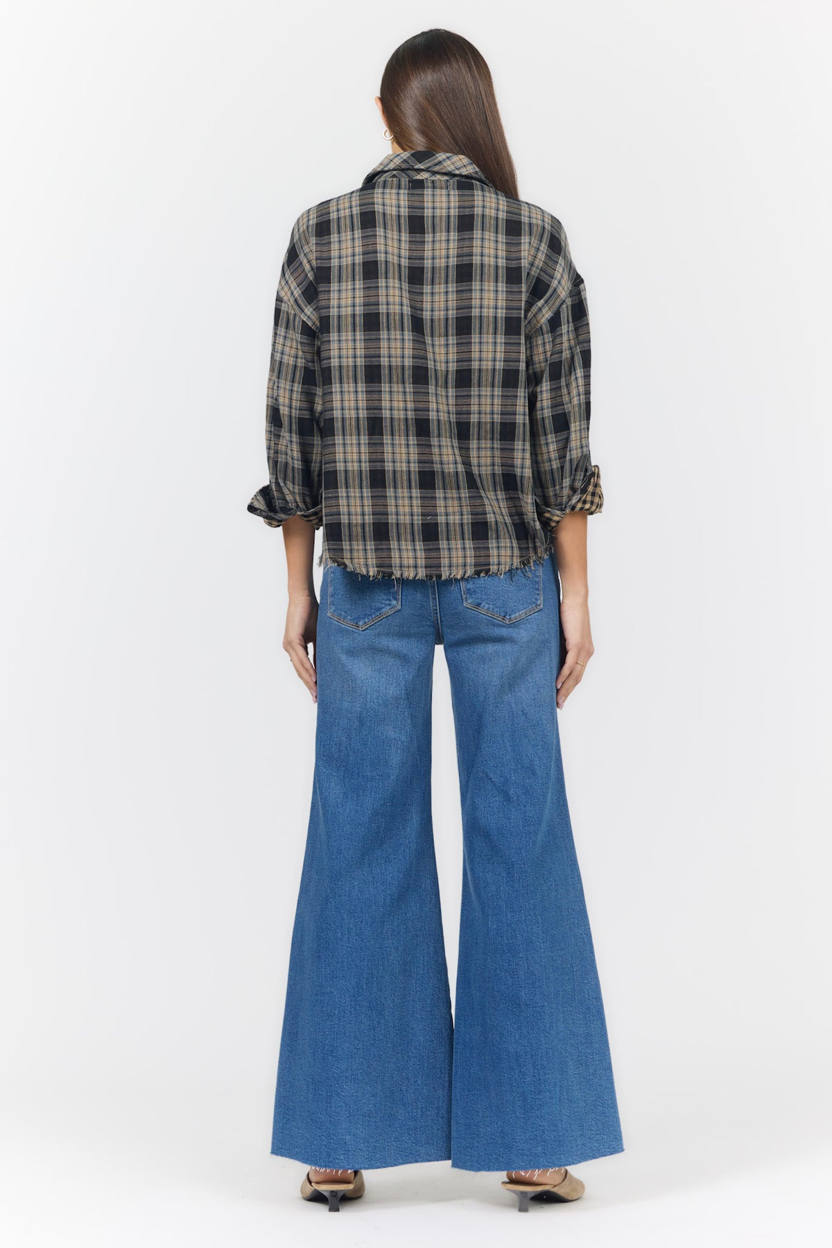 ADRIANNA SHIRT MIDNIGHT LECTURE PLAID — Dear John Denim