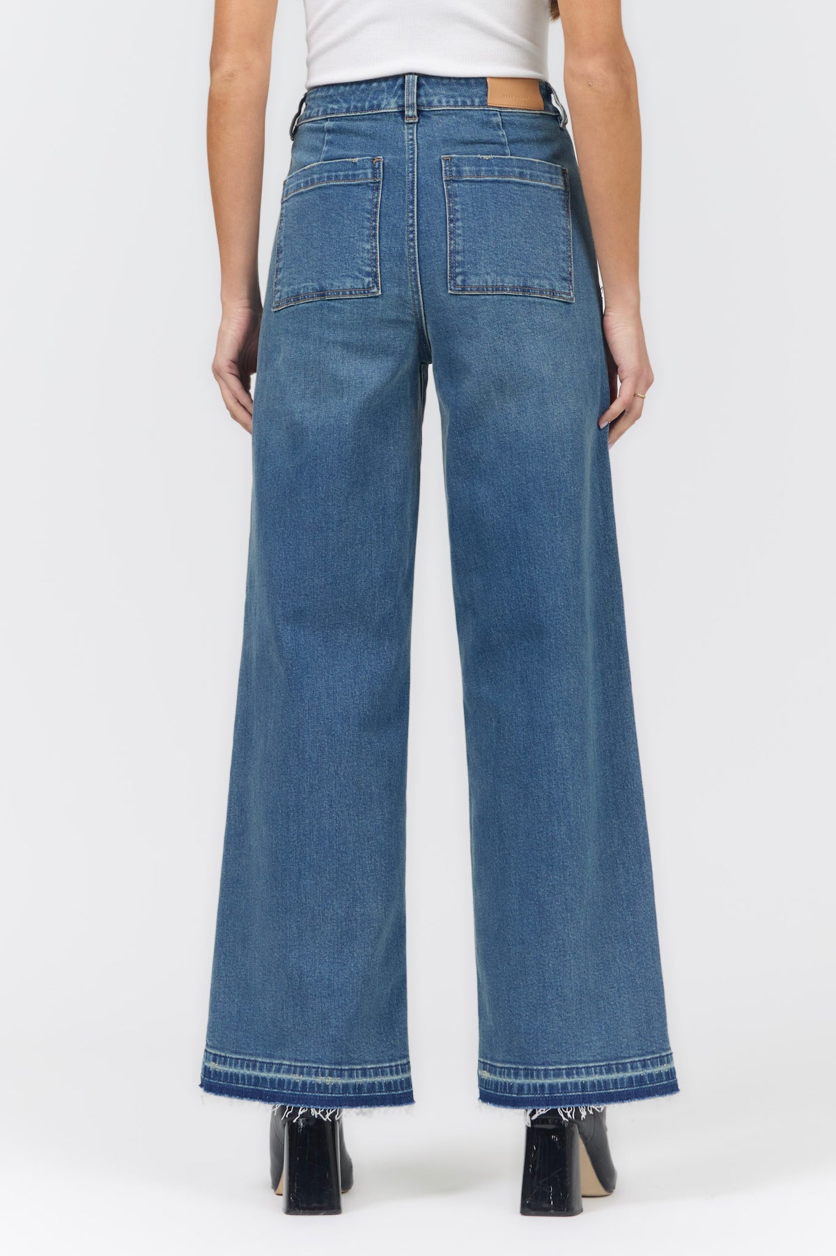 AUDREY WIDE LEG JEAN MOON GLOW — Dear John Denim