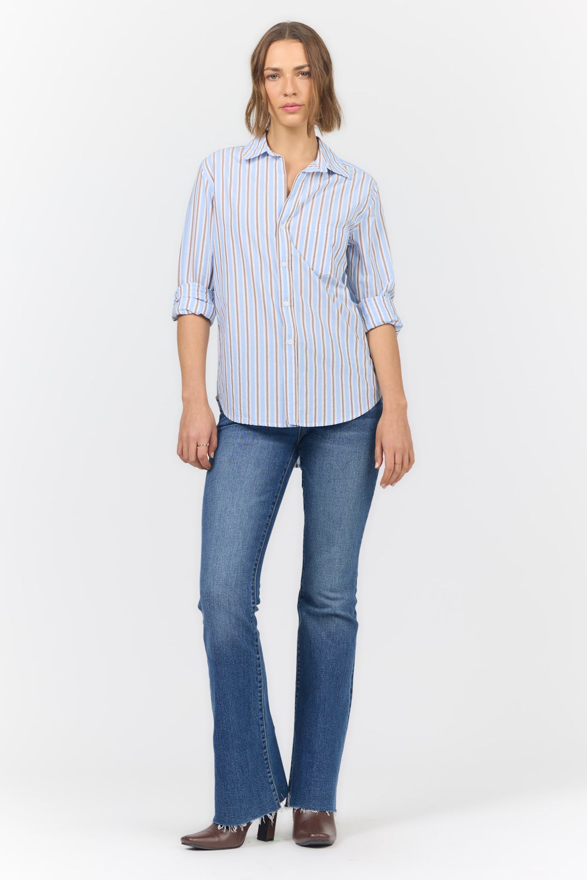 GALINA SHIRT CAMPUS BLUE STRIPE — Dear John Denim