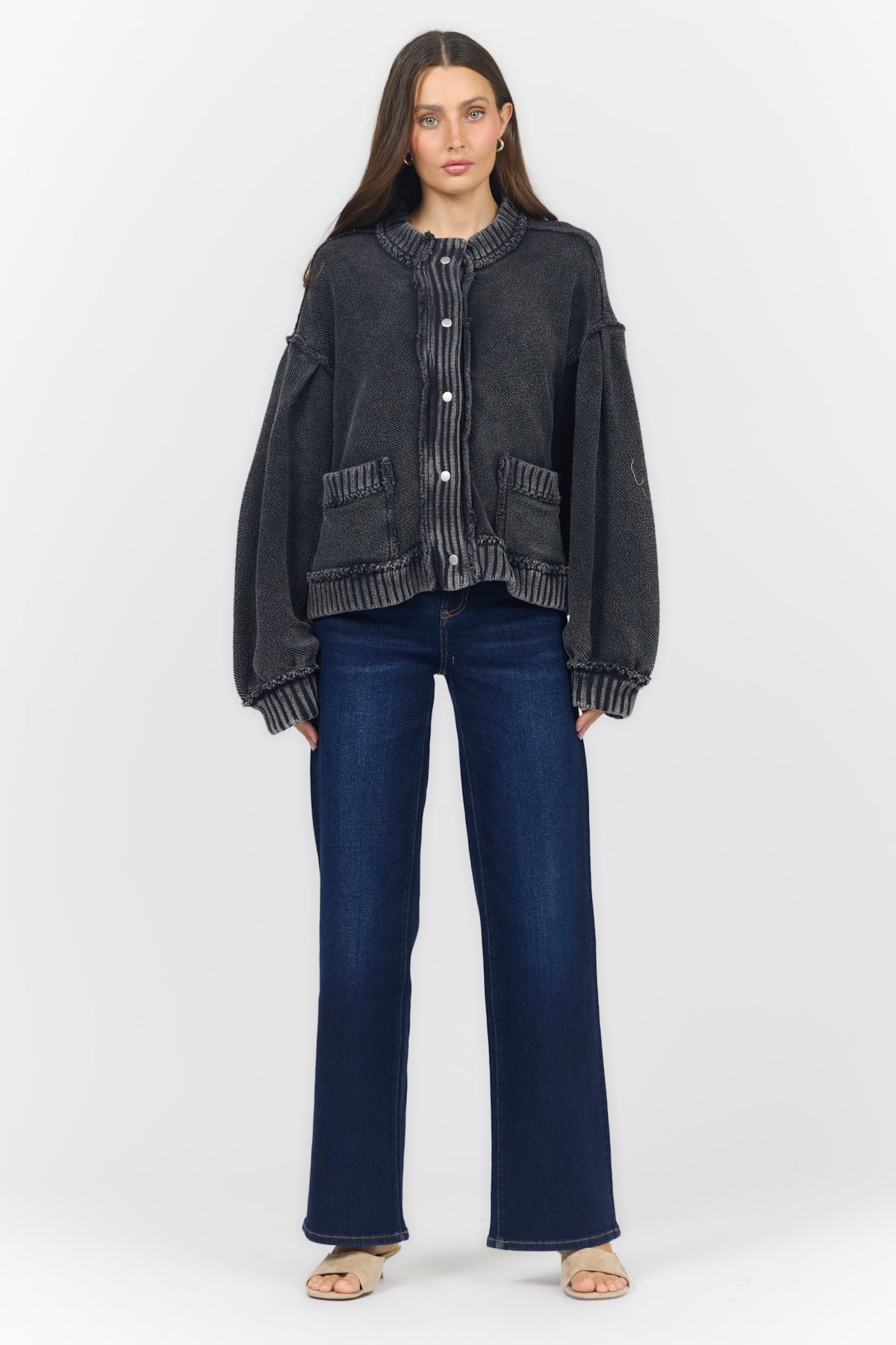 REESE CARDIGAN WASHED BLACK — Dear John Denim