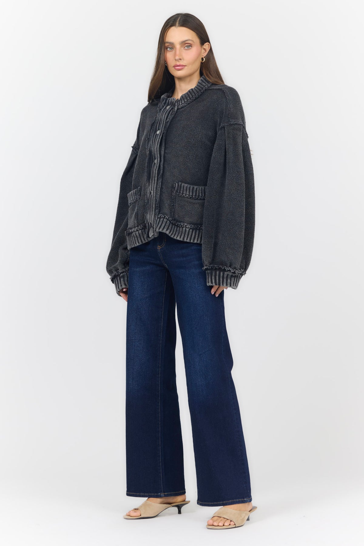REESE CARDIGAN WASHED BLACK — Dear John Denim