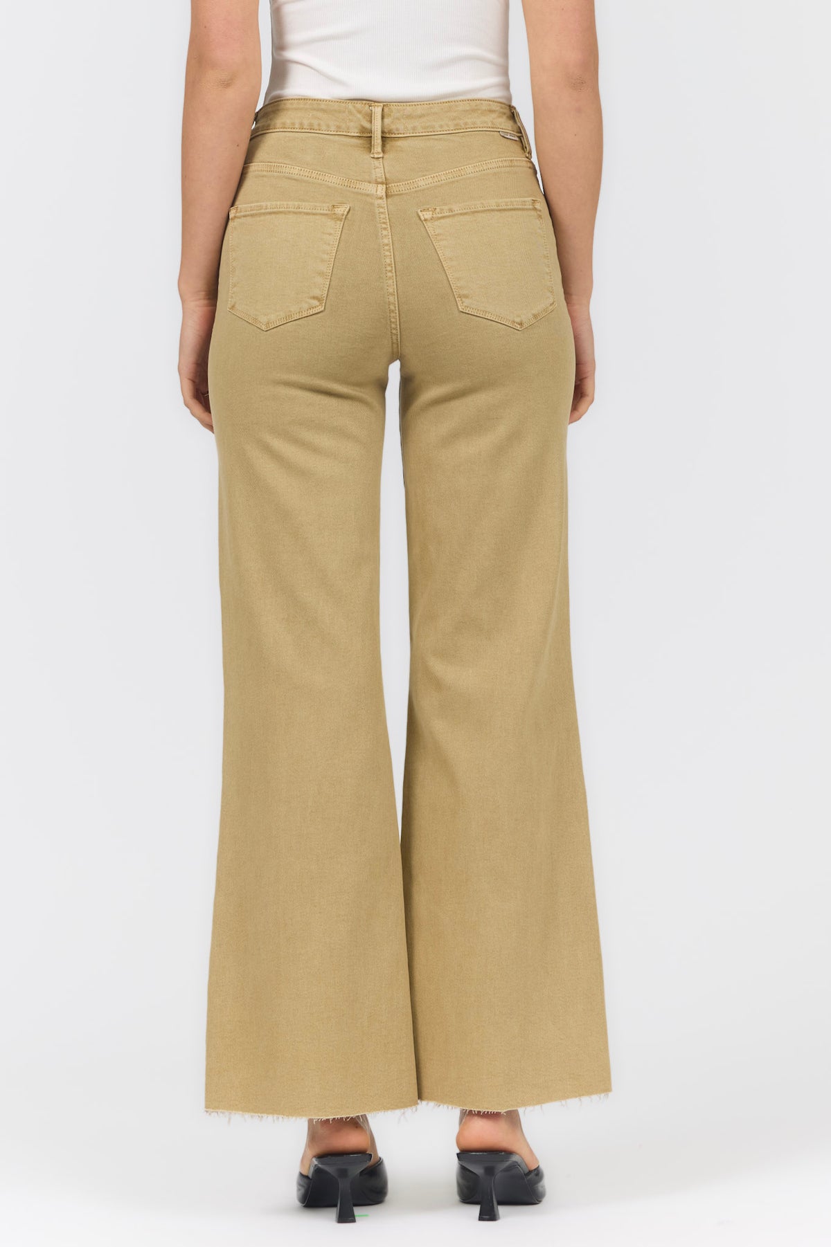 FIONA WIDE LEG JEAN KHAKI — Dear John Denim