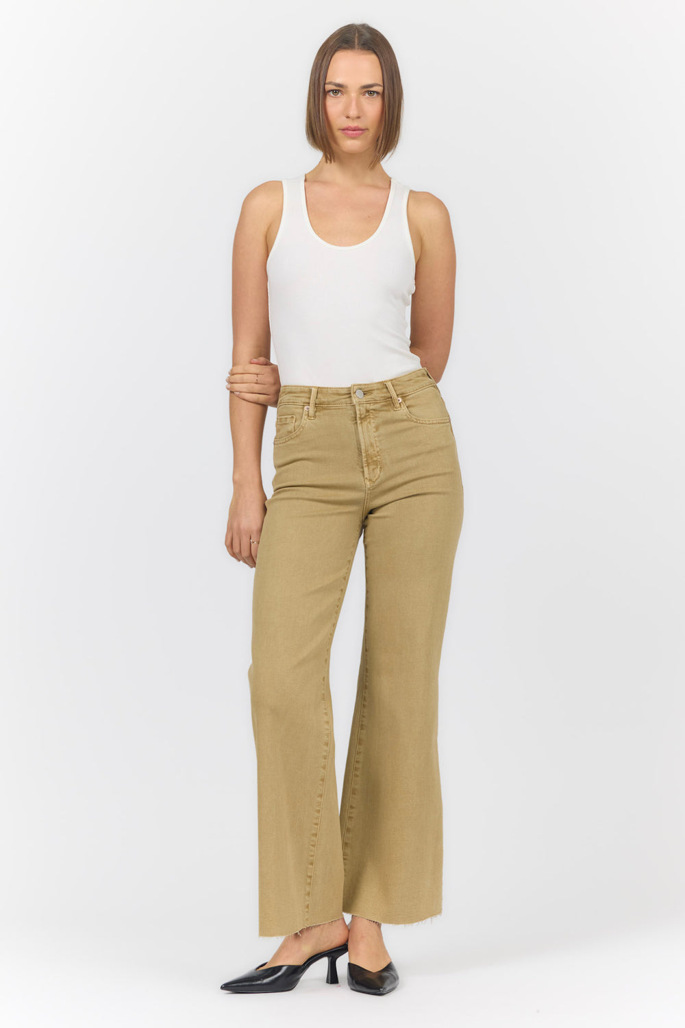 FIONA WIDE LEG JEAN KHAKI