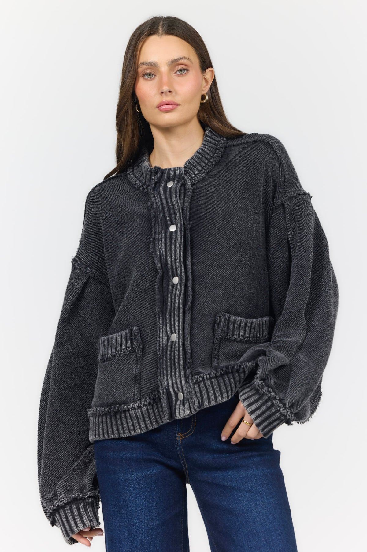 REESE CARDIGAN WASHED BLACK — Dear John Denim