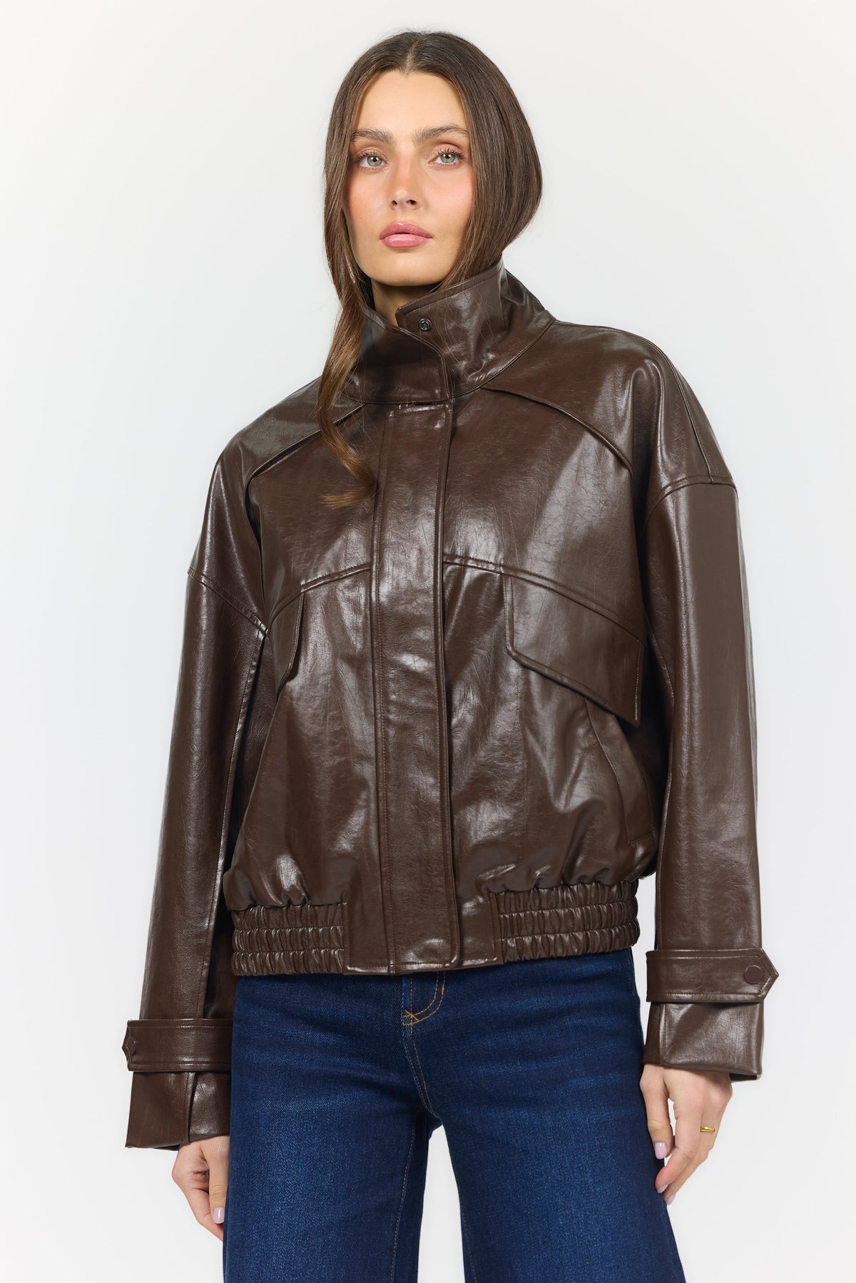 GREER JACKET SHAVED CHOCOLATE FRONT — Dear John Denim