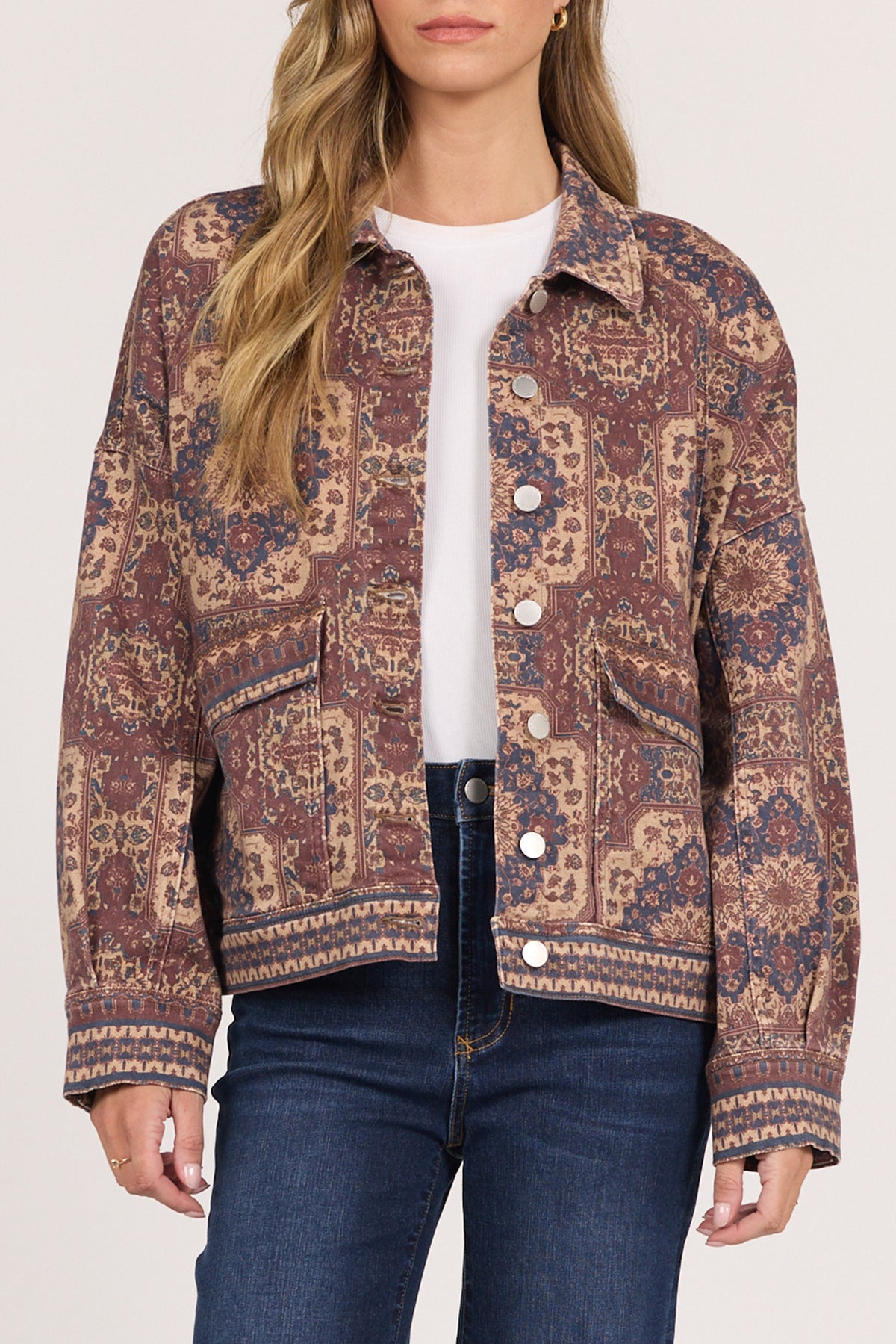 LEIGHTON LONG SLEEVE JACKETS PERSIAN TAPESTRY FRONT — Dear John Denim