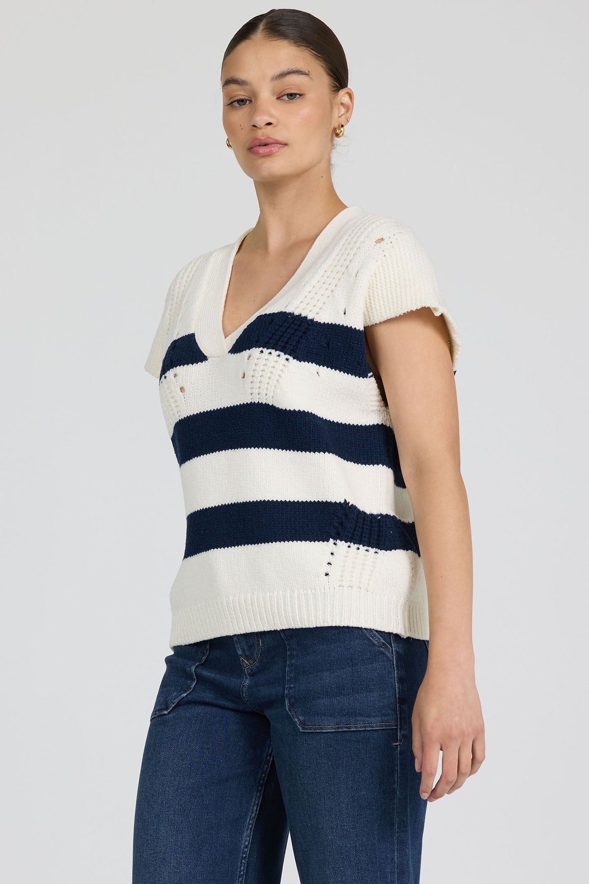 BLACK IRIS STRIPE-DKN2026BII-3 — Dear John Denim