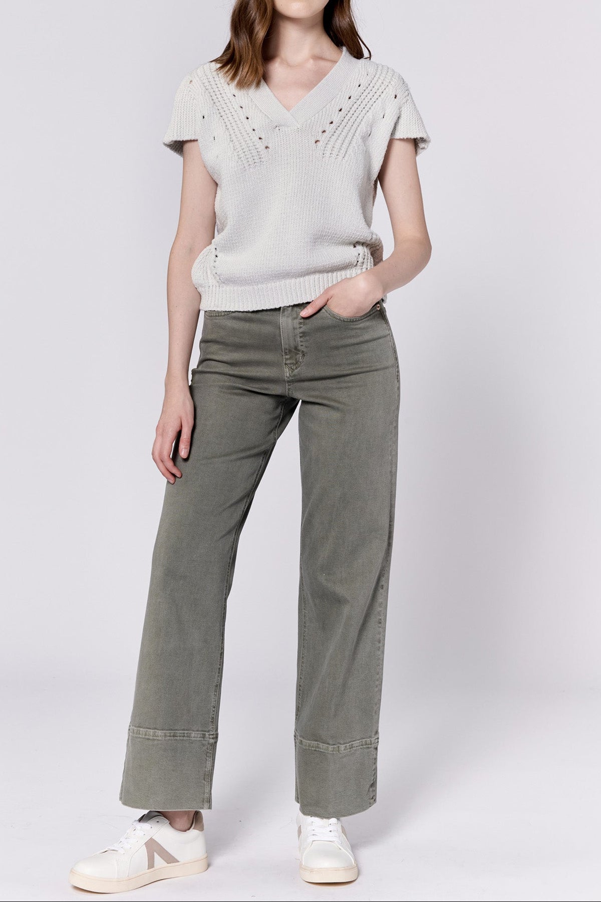 una-v-neck-sleeveless-relaxed-fit-sweater-pearl-heather — Dear John Denim