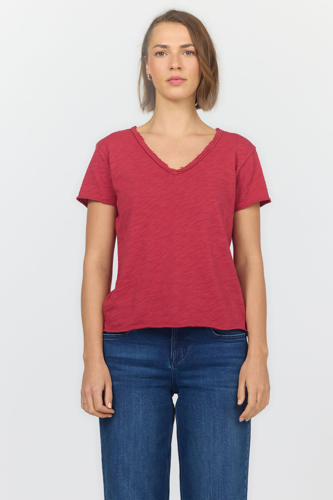 VANYA SHORT SLEEVE TEE GARNET FRONT