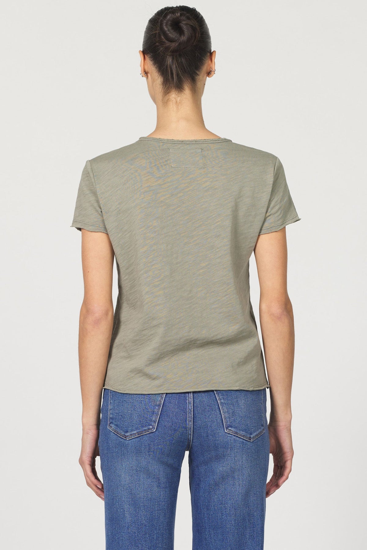 VANYA SHORT SLEEVE TEE VETIVER BACK — Dear John Denim