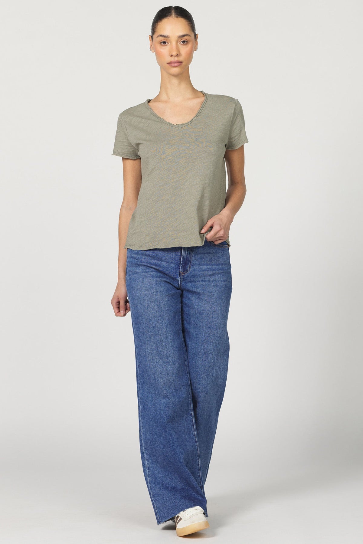 VANYA SHORT SLEEVE TEE VETIVER FULL — Dear John Denim