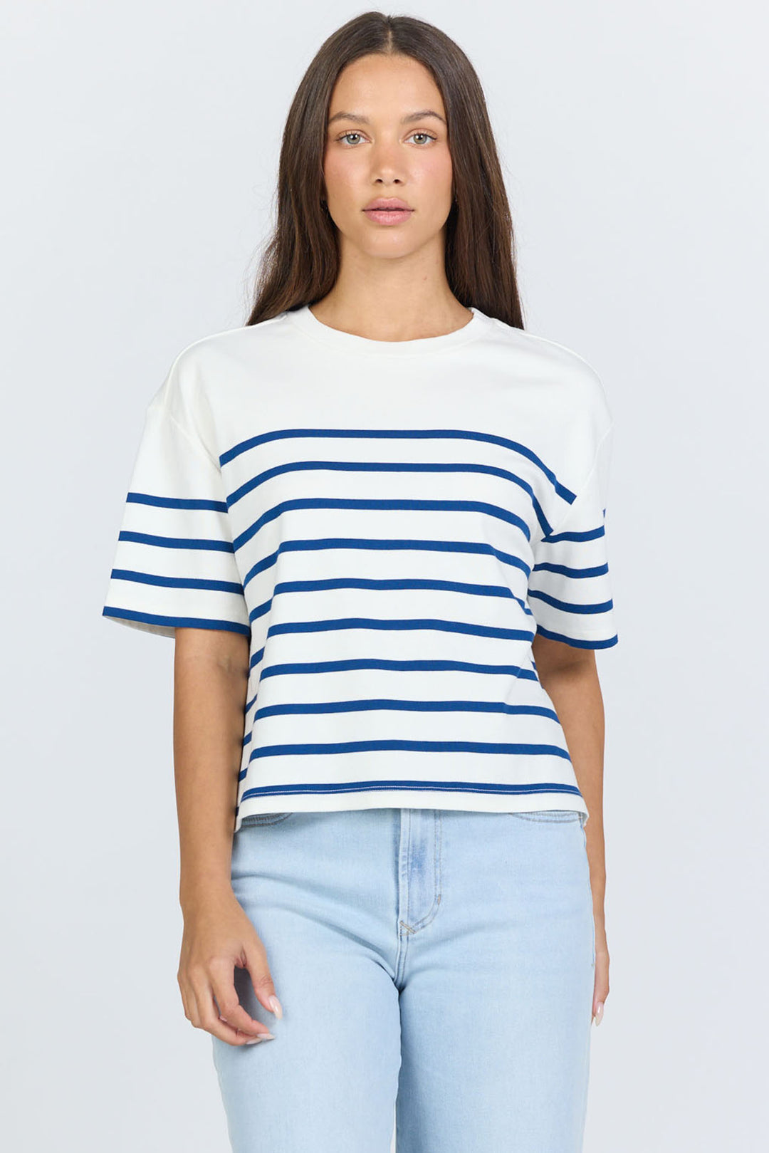 CREAM/NAVY STRIPE-DKN2123CNE-1