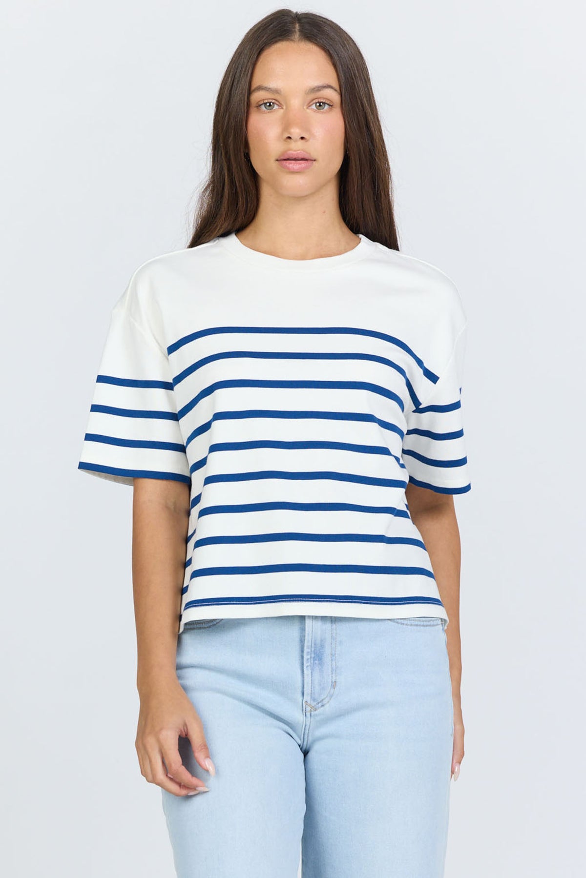 CREAM/NAVY STRIPE-DKN2123CNE-1 — Dear John Denim