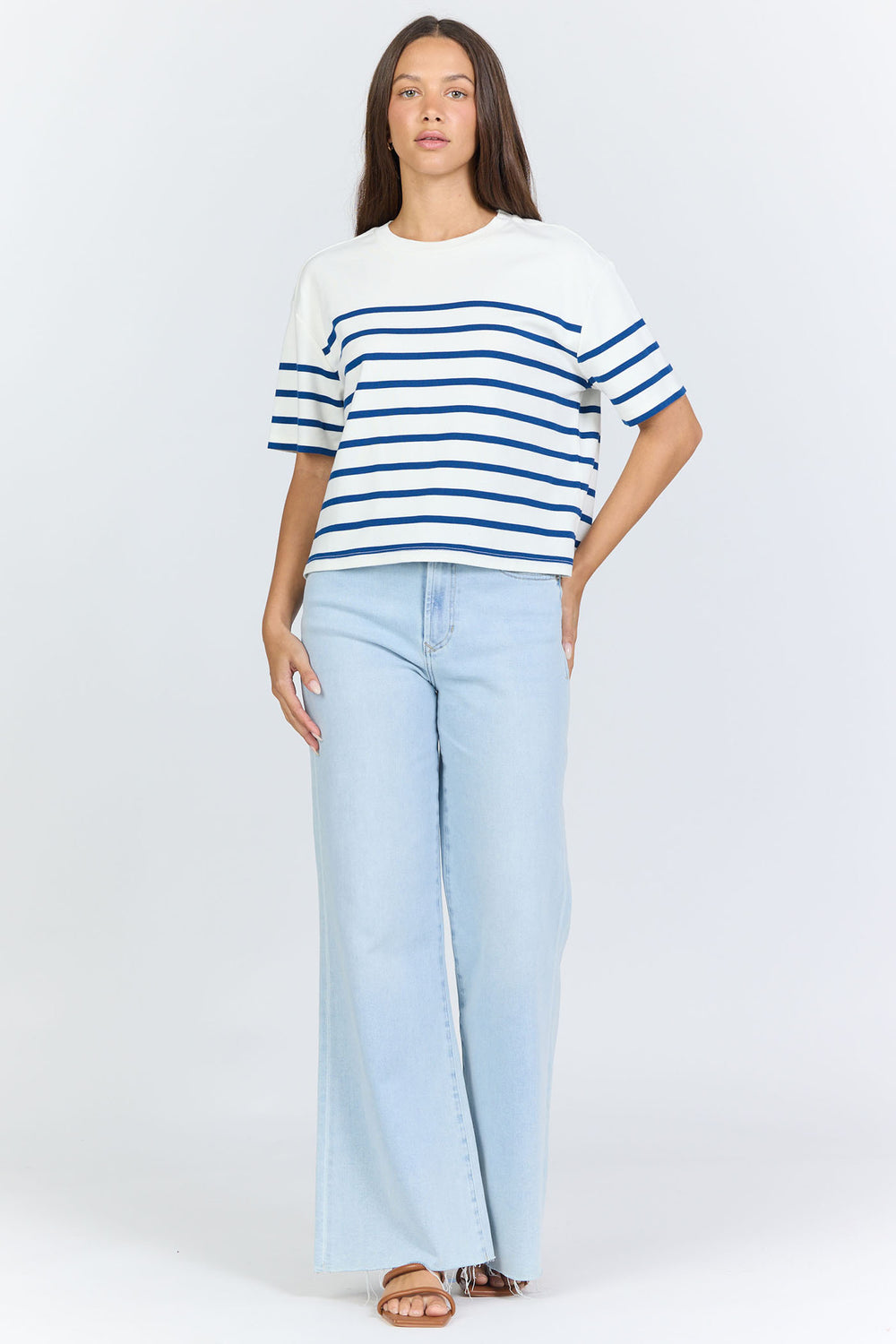 CREAM/NAVY STRIPE-DKN2123CNE-2