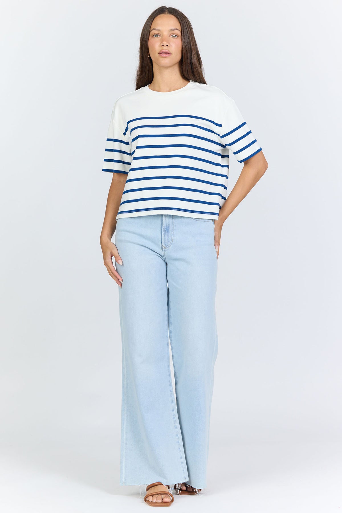 CREAM/NAVY STRIPE-DKN2123CNE-2 — Dear John Denim