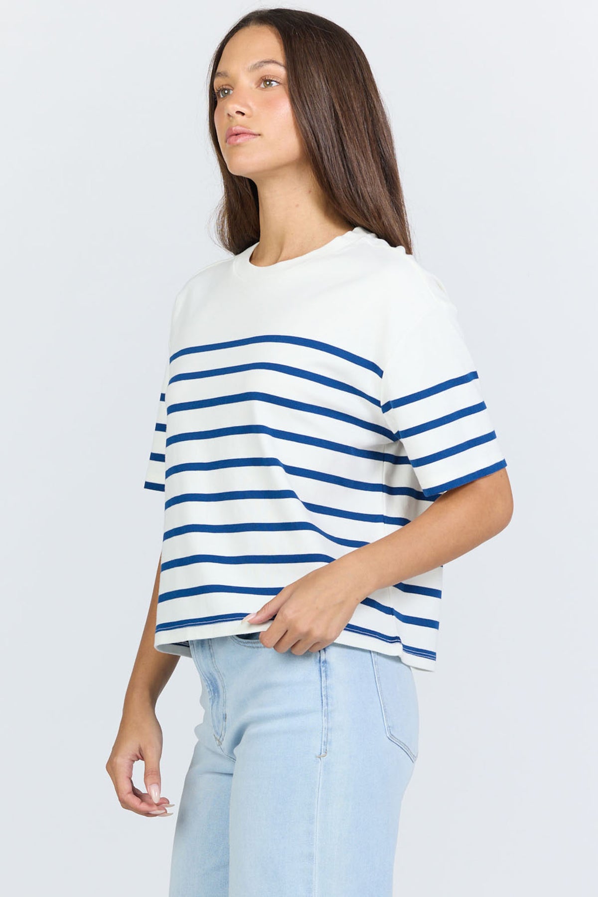 CREAM/NAVY STRIPE-DKN2123CNE-3 — Dear John Denim
