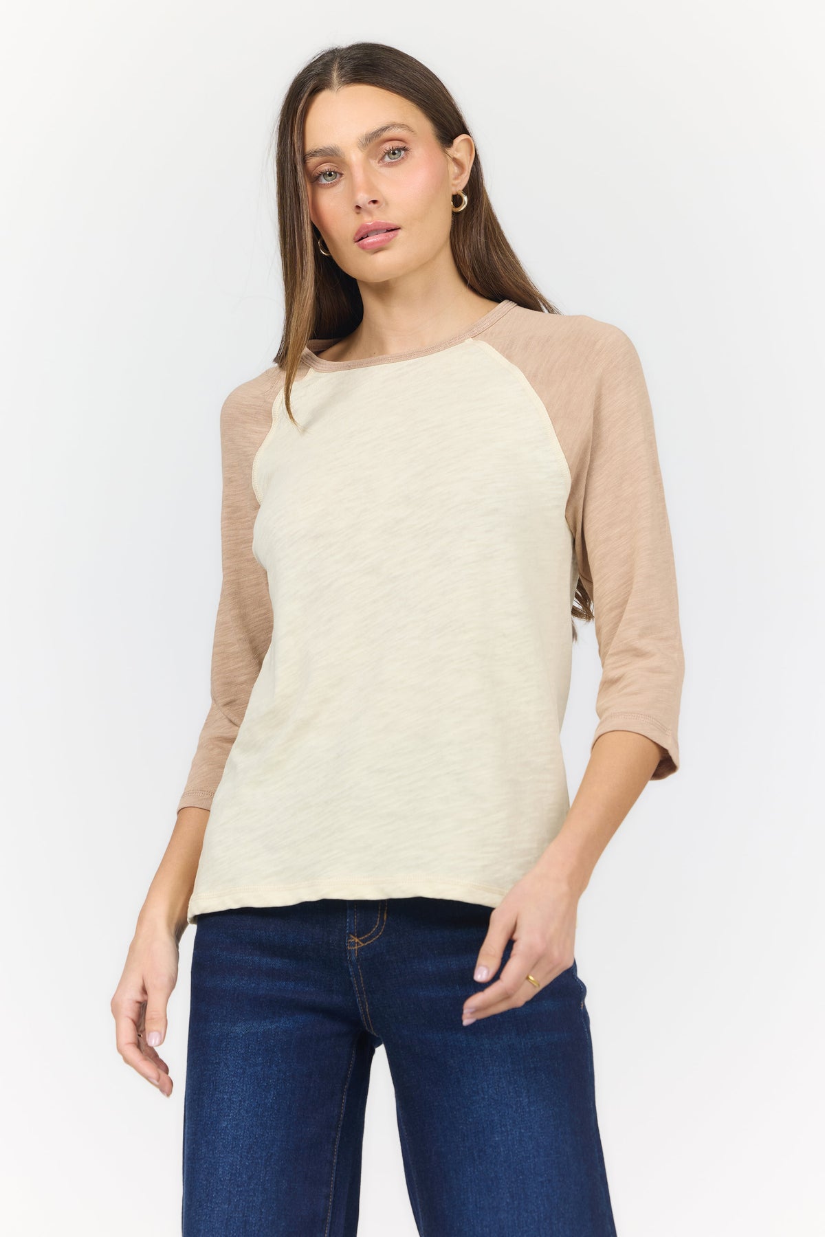 SONOMA TEE WARM TAUPE/RUTABAGA FRONT — Dear John Denim