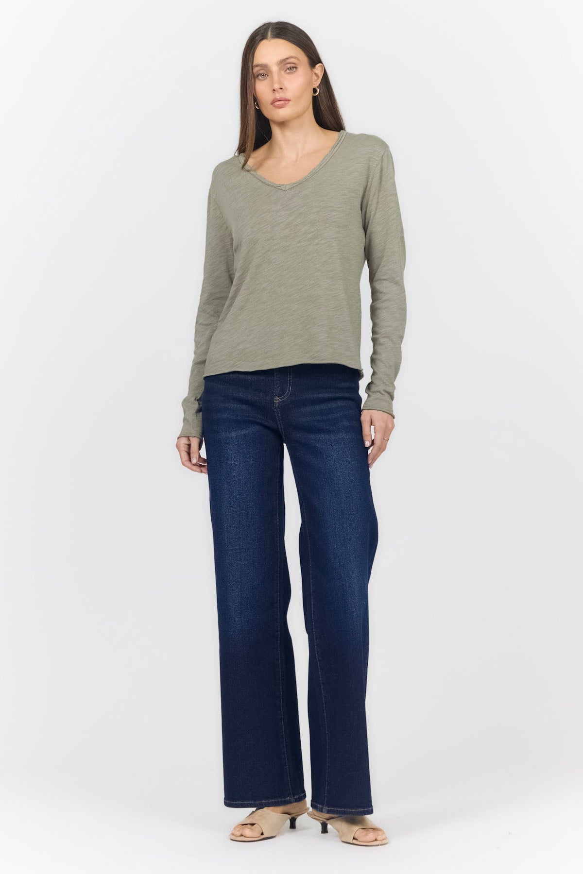 VANYA LONG SLEEVE TEE VETIVER FULL — Dear John Denim