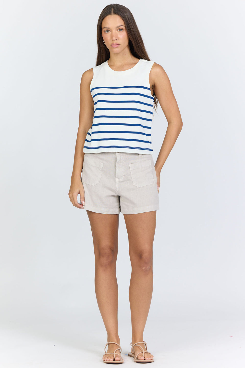 CREAM/NAVY STRIPE-DKN2195CNE-2