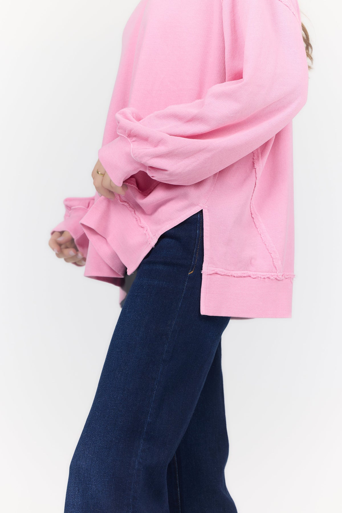 MONROE SWEATSHIRT CASHMERE ROSE DETAIL — Dear John Denim