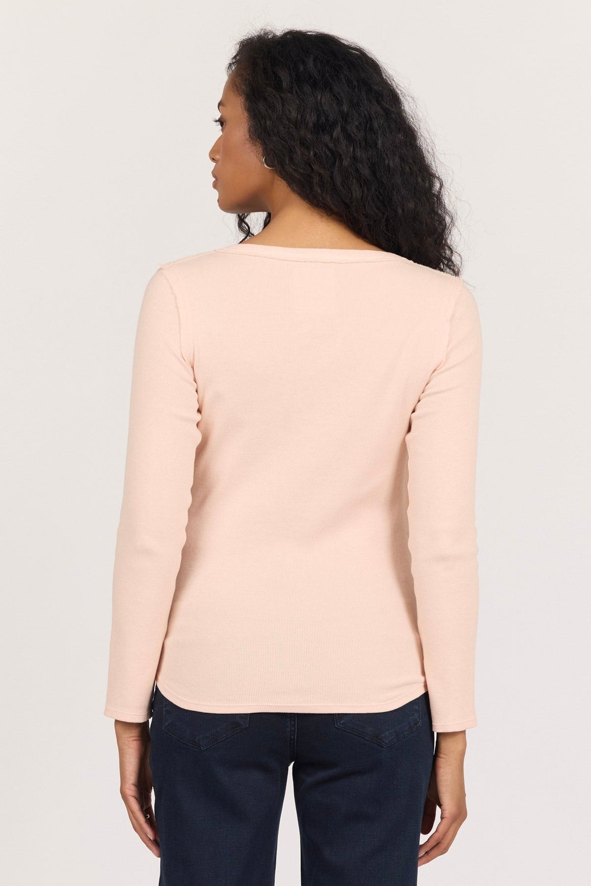 EDIE LONG SLEEVE TEE CAMEO ROSE BACK — Dear John Denim