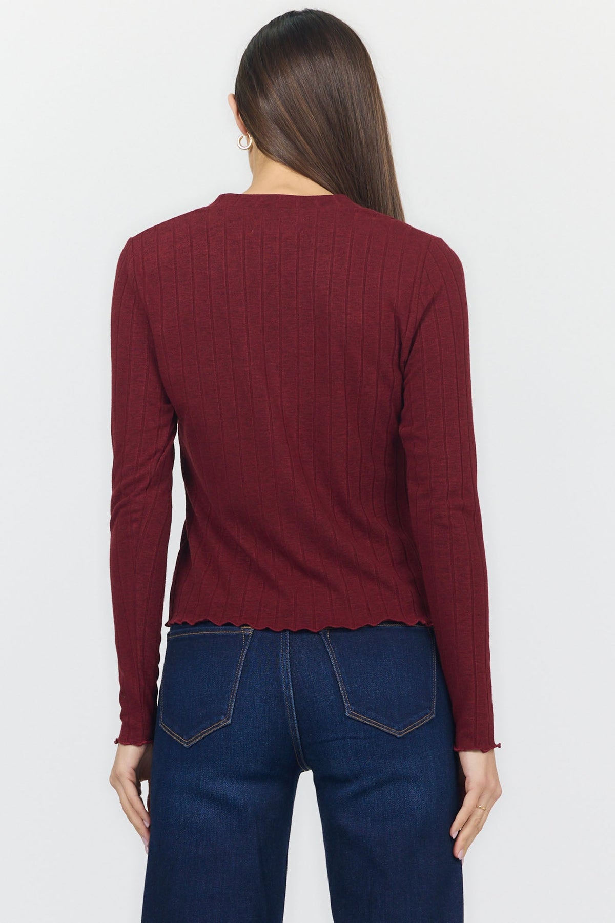 HOLLAND LONG SLEEVE TOP BING CHERRY BACK — Dear John Denim