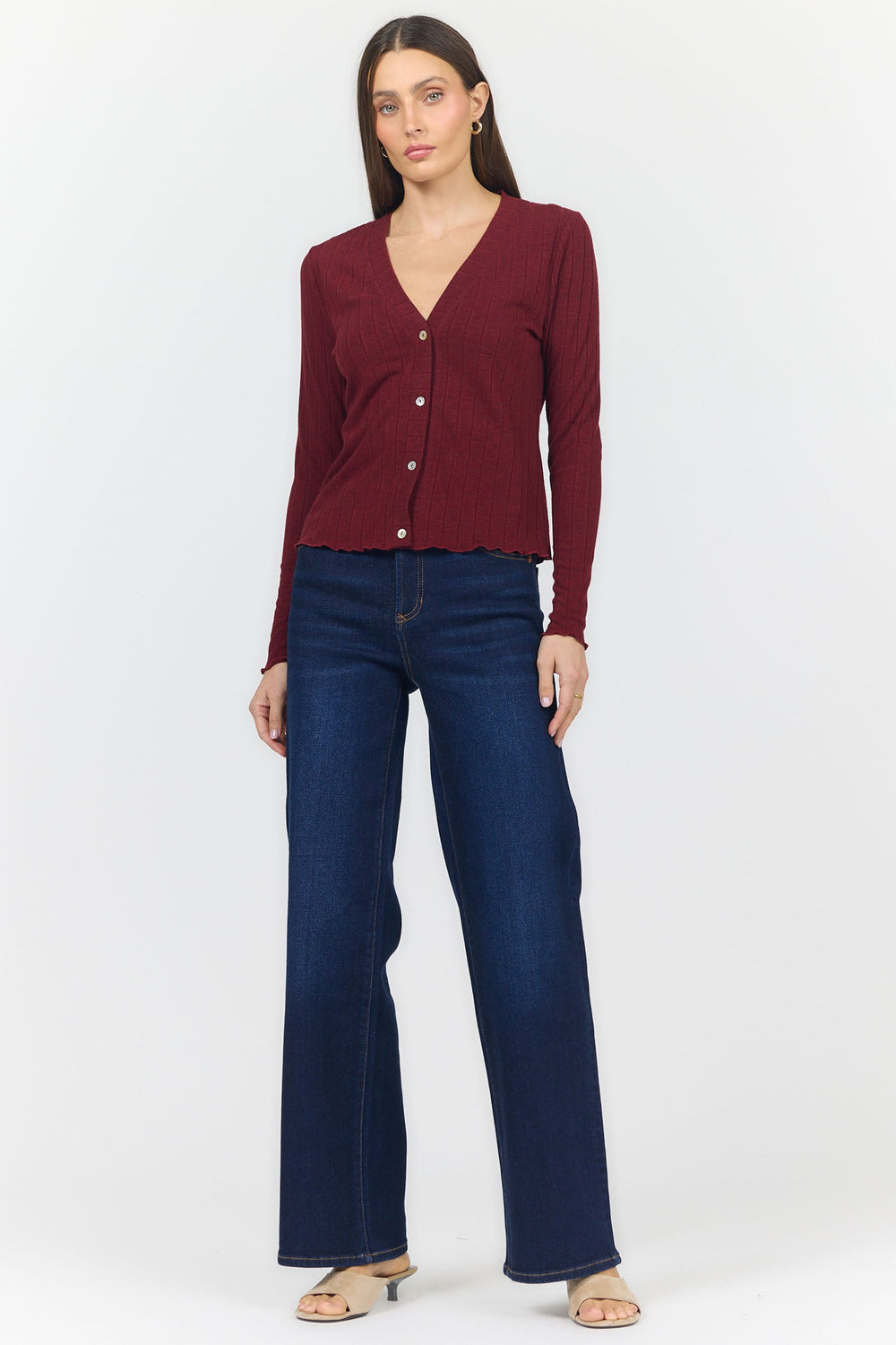 HOLLAND LONG SLEEVE TOP BING CHERRY FULL