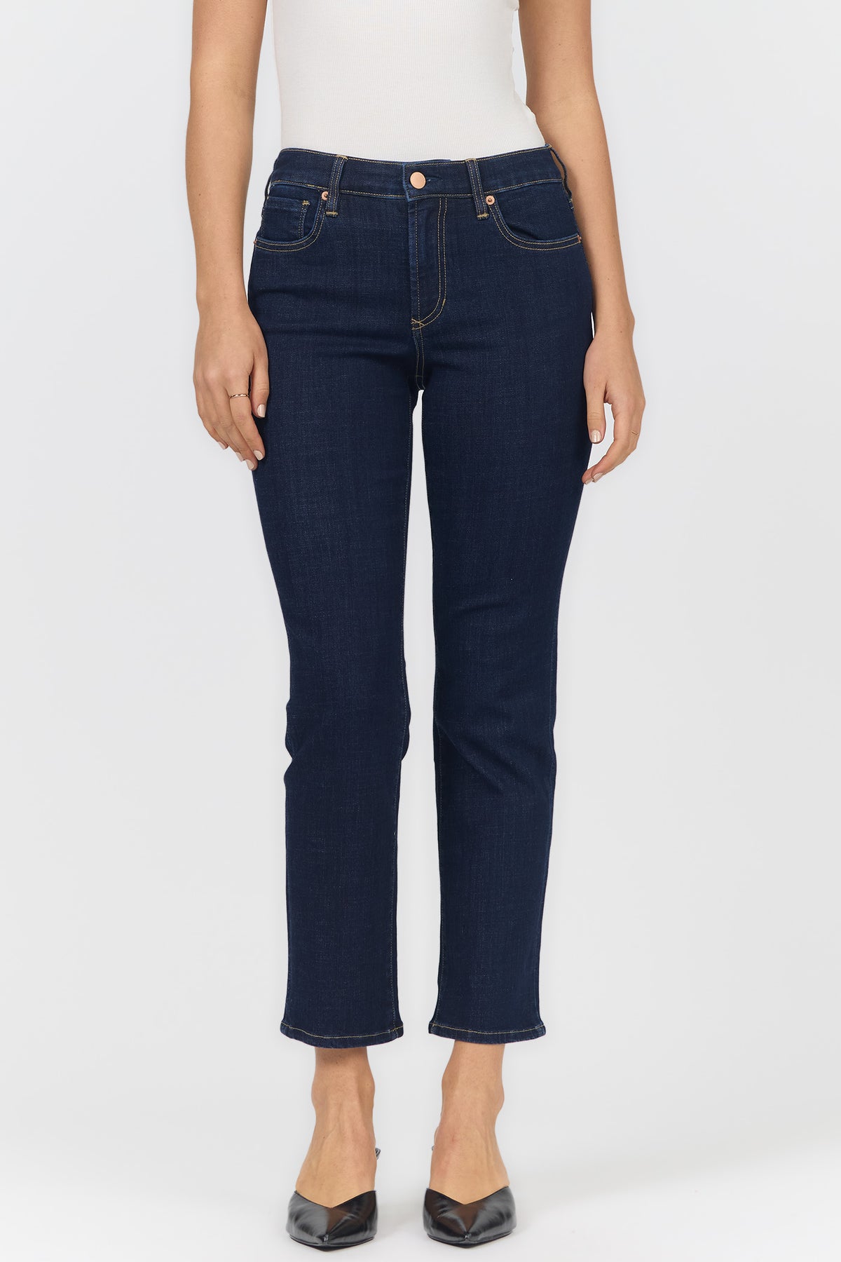 ANIKA MID RISE STRAIGHT LEG JEANS ANCHOR FRONT — Dear John Denim