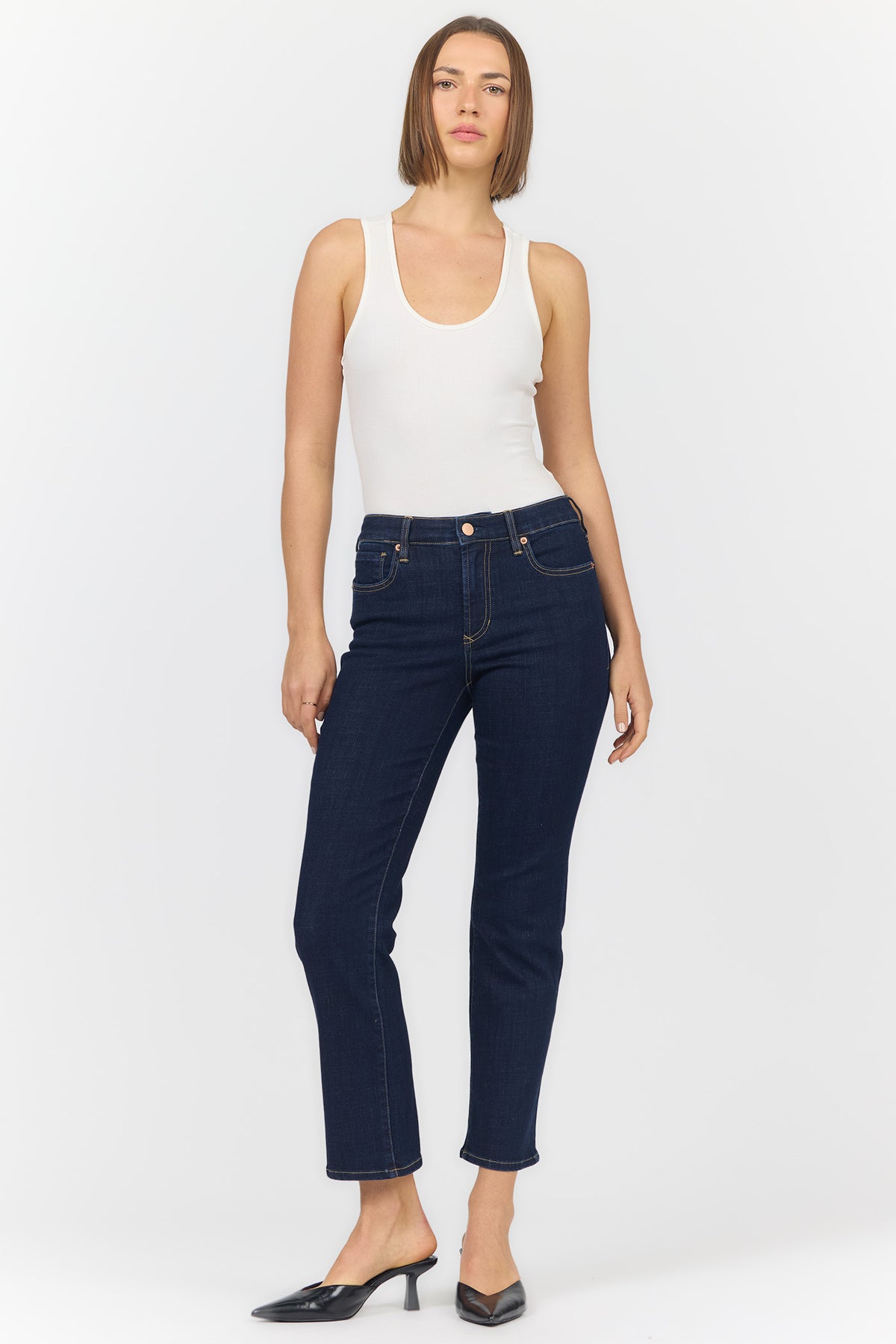 ANIKA MID RISE STRAIGHT LEG JEANS ANCHOR FULL — Dear John Denim