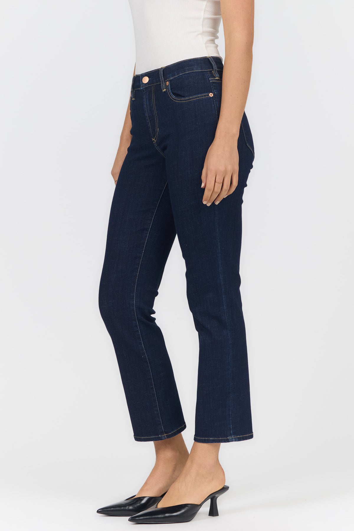 ANIKA MID RISE STRAIGHT LEG JEANS ANCHOR SIDE — Dear John Denim