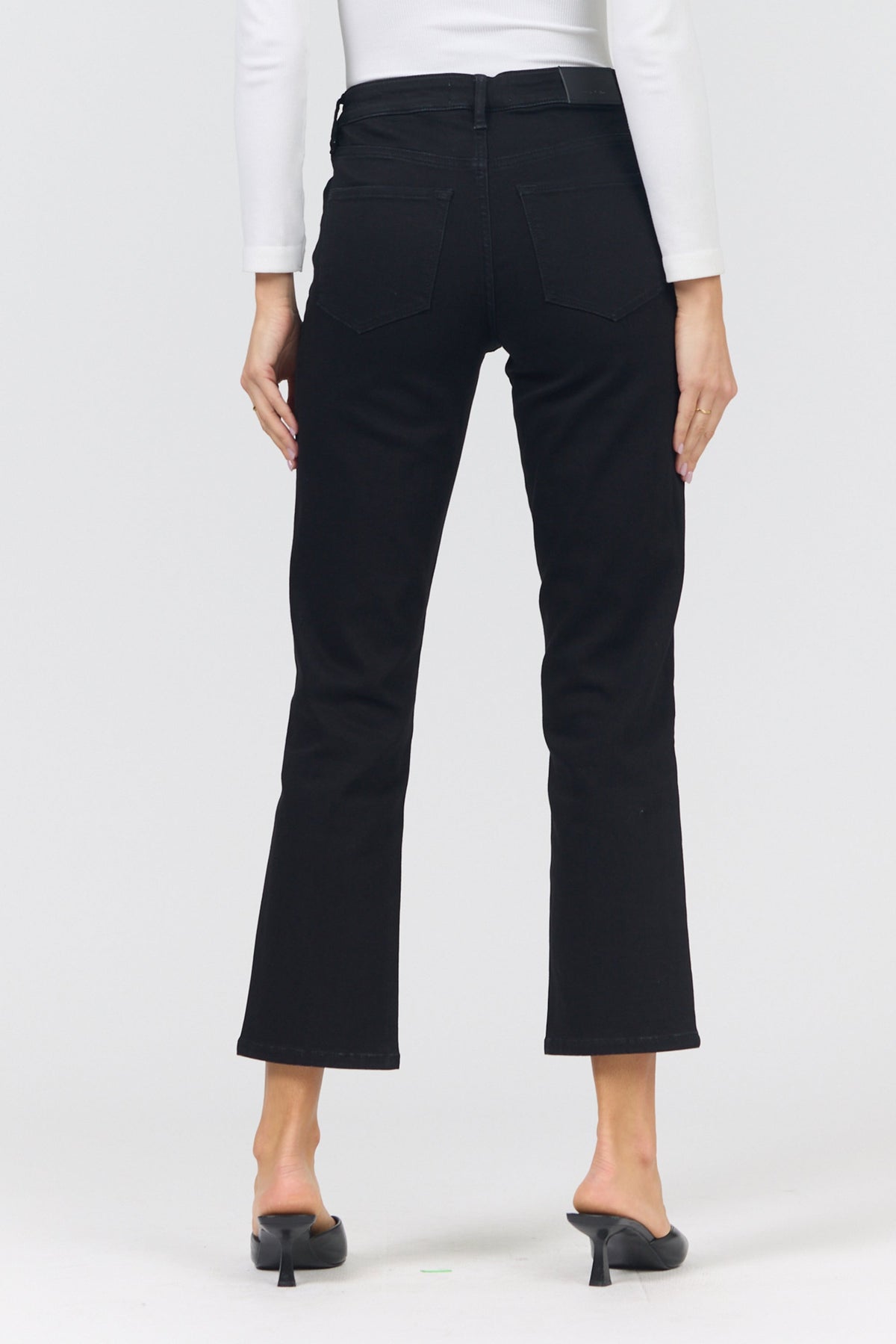 ANIKA STRAIGHT LEG JEAN BLACK ARROW BACK — Dear John Denim