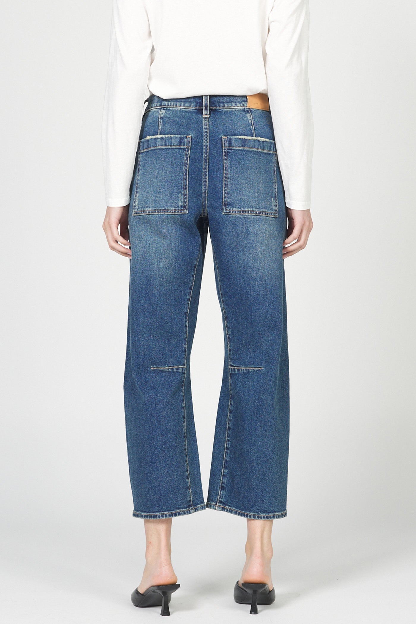 LASSO BARREL FIT JEAN BLUE MIX
