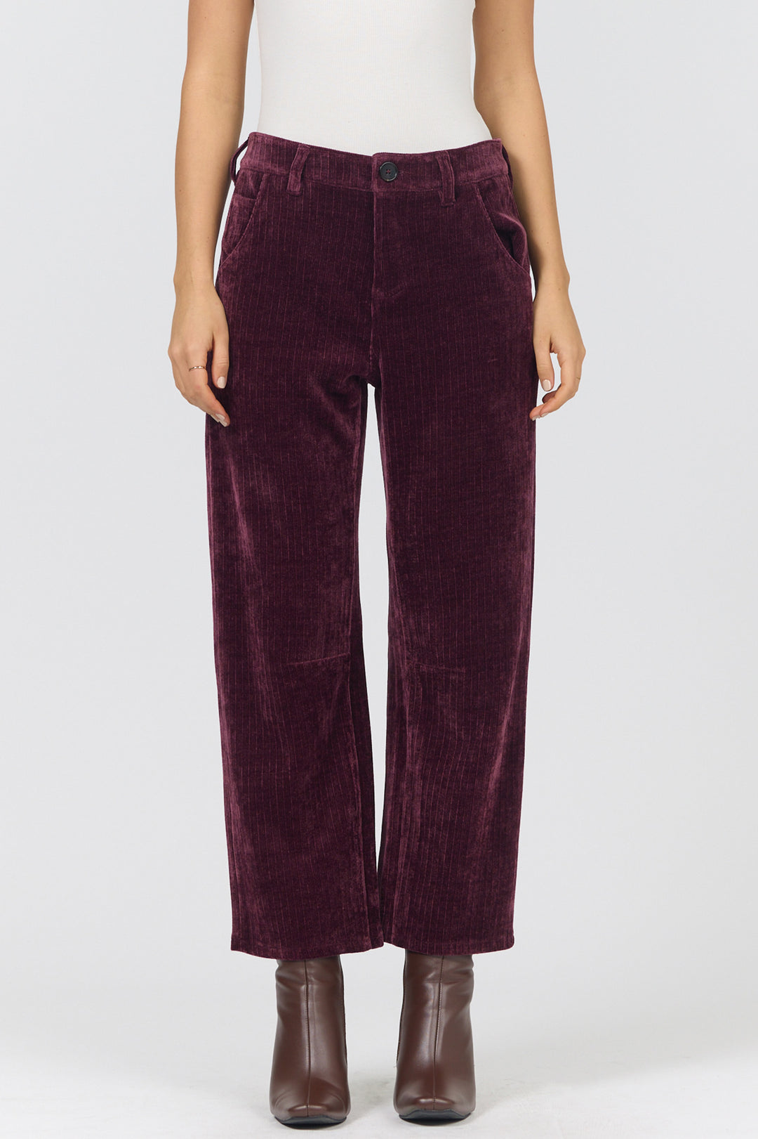 LASSO MID RISE BARREL LEG PANT