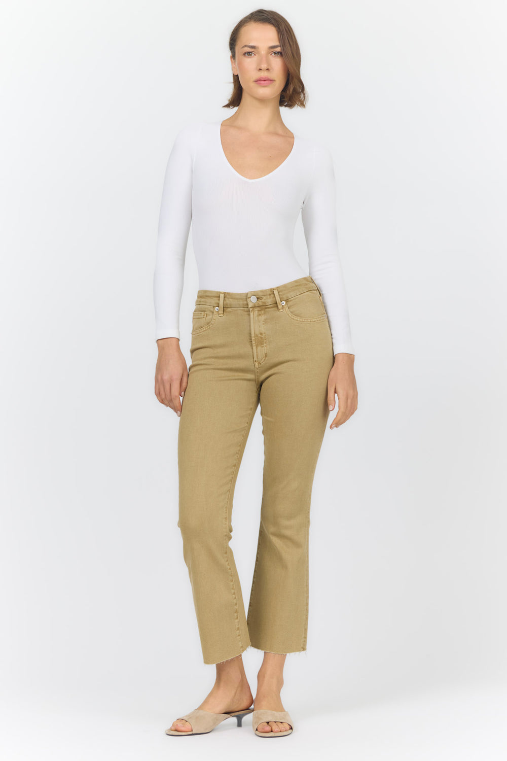JEANNE FLARE JEAN KHAKI