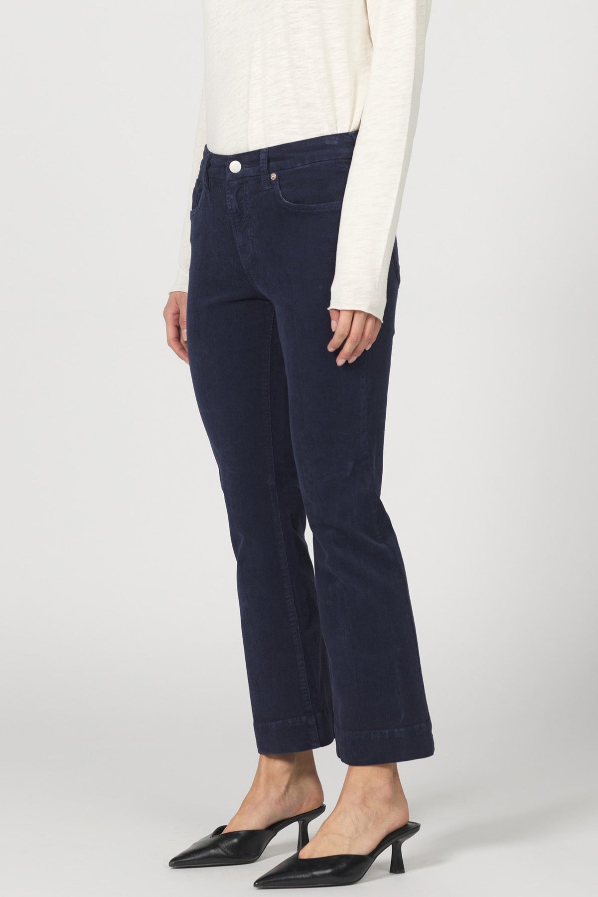 jeanne-flare-pant-black-iris-corduroy — Dear John Denim