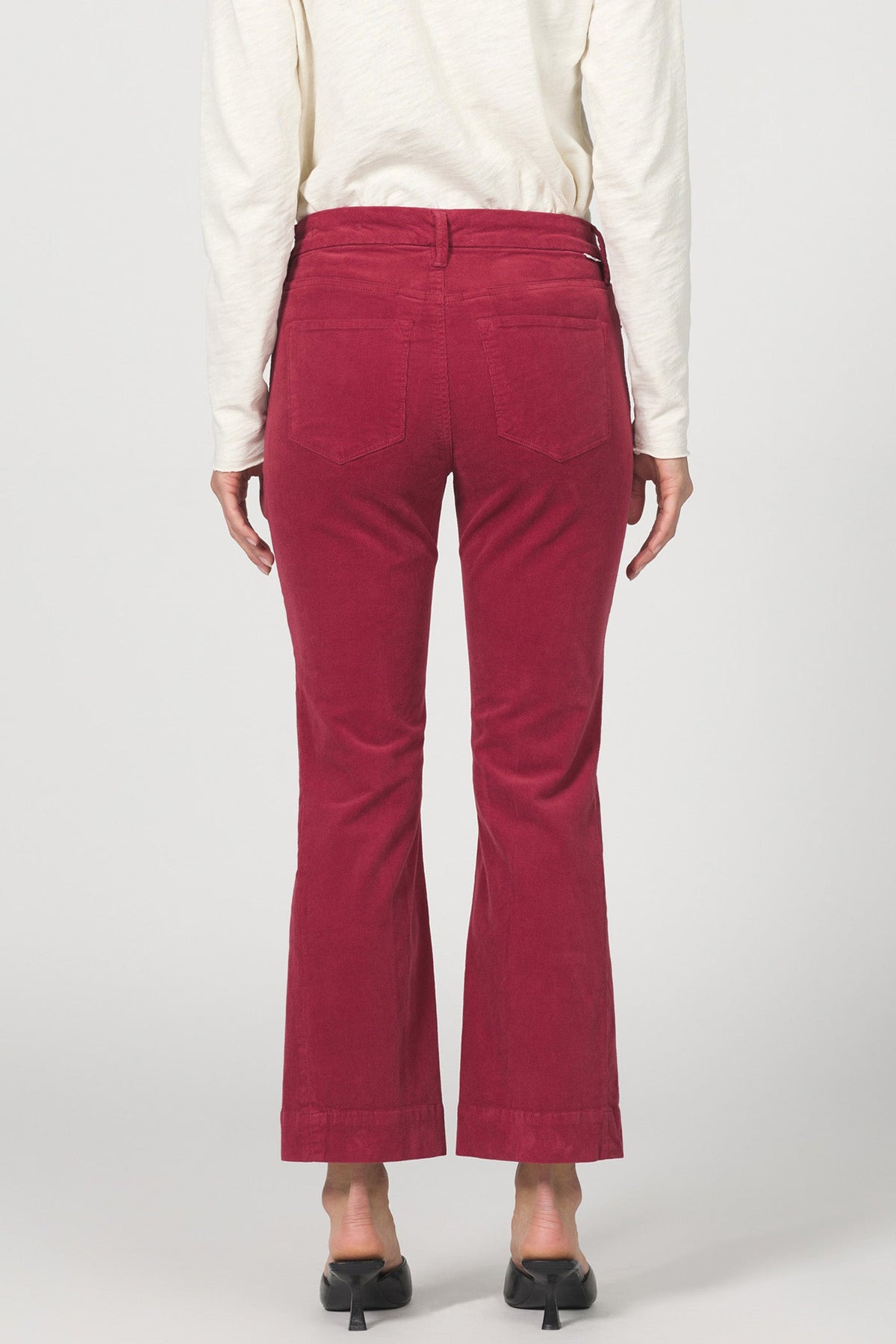 jeanne-flare-pant-red-ochre-corduroy — Dear John Denim