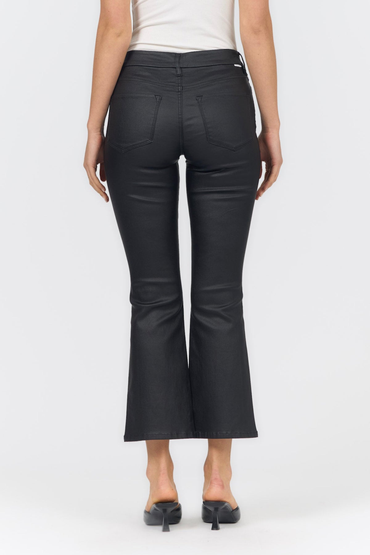 JEANNE FLARE PANT BLACK BACK — Dear John Denim