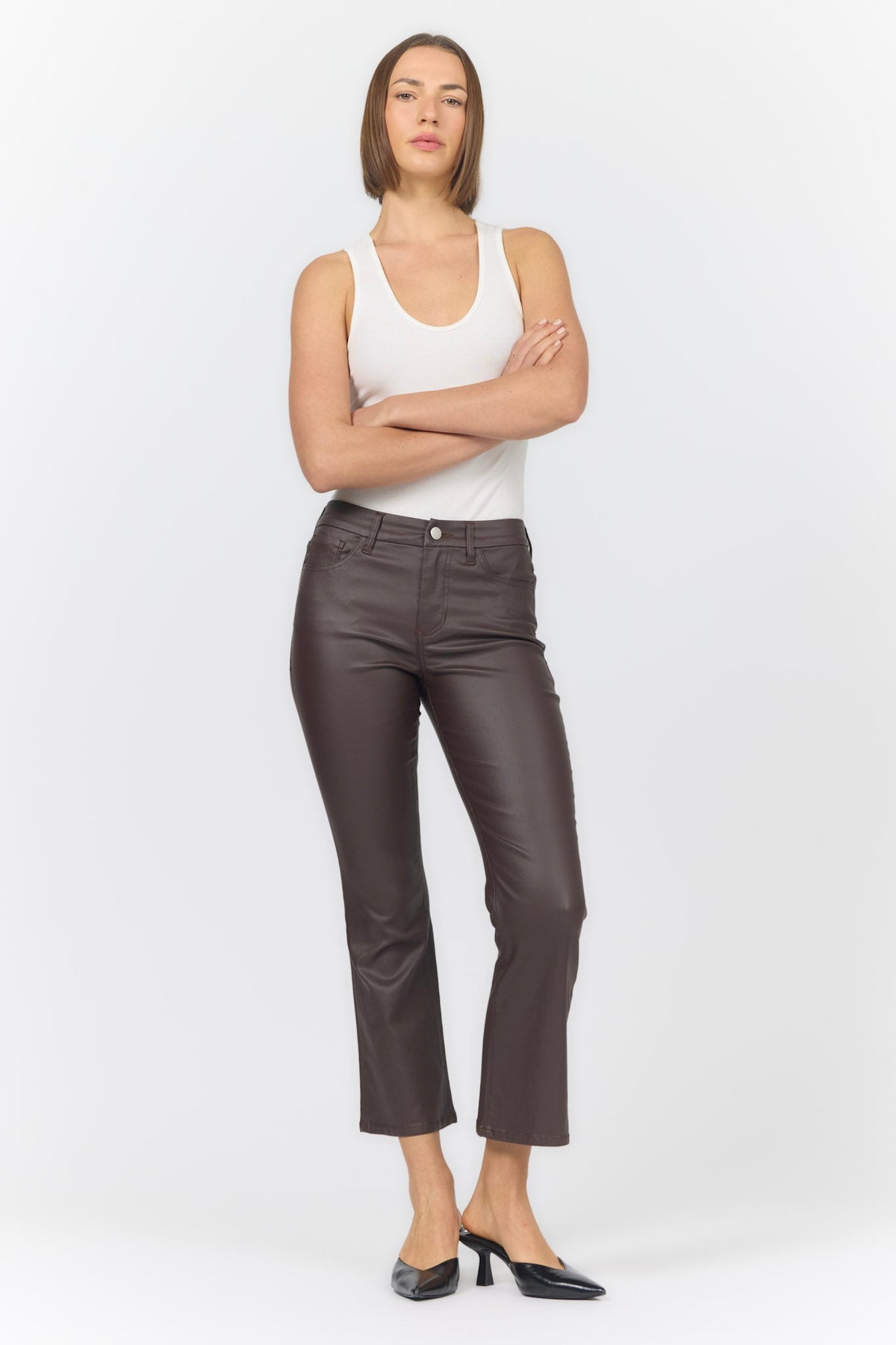 JEANNE FLARE PANT CAPPUCCINO FULL — Dear John Denim