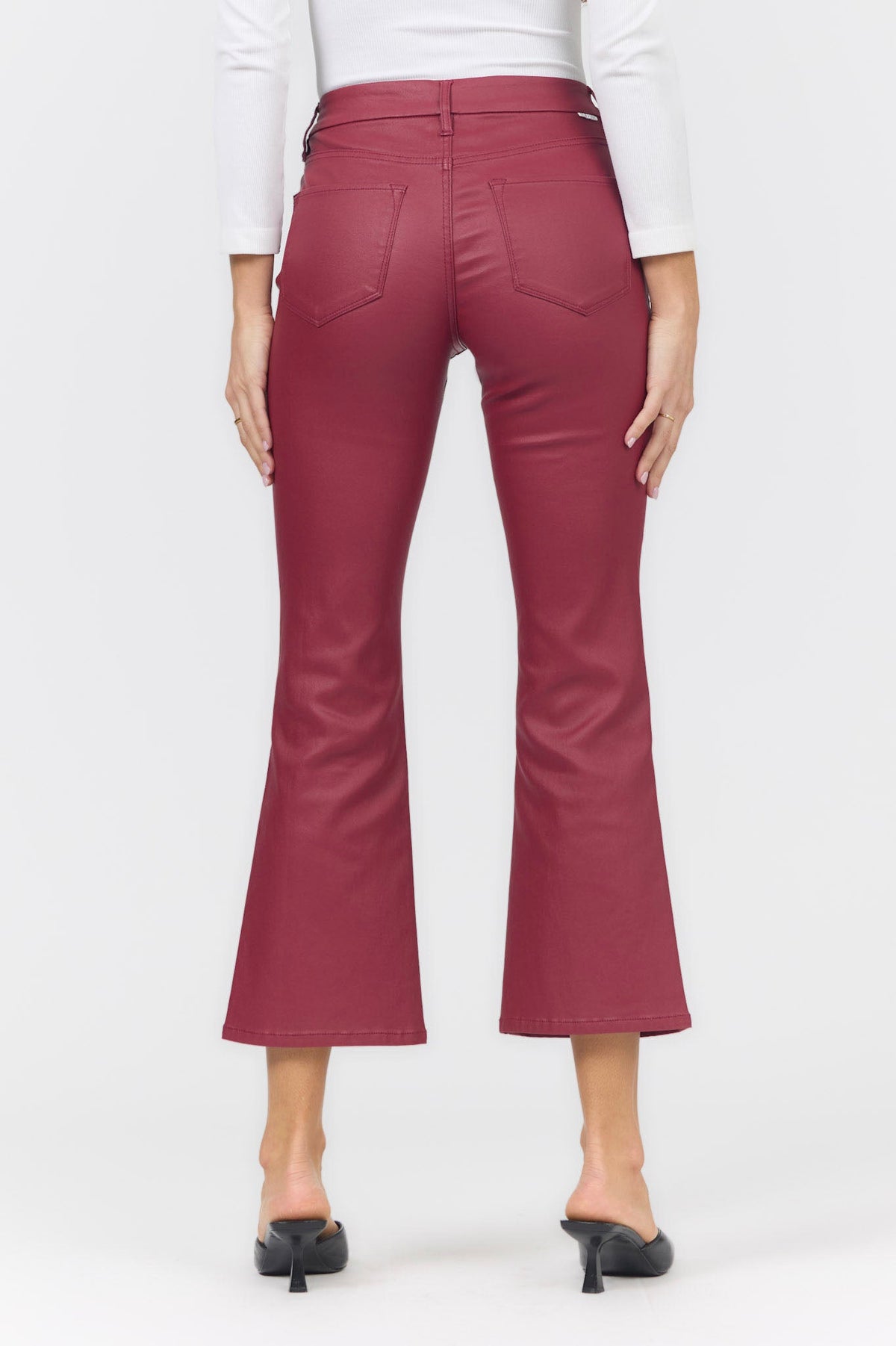 JEANNE FLARE PANT GARNET BACK — Dear John Denim