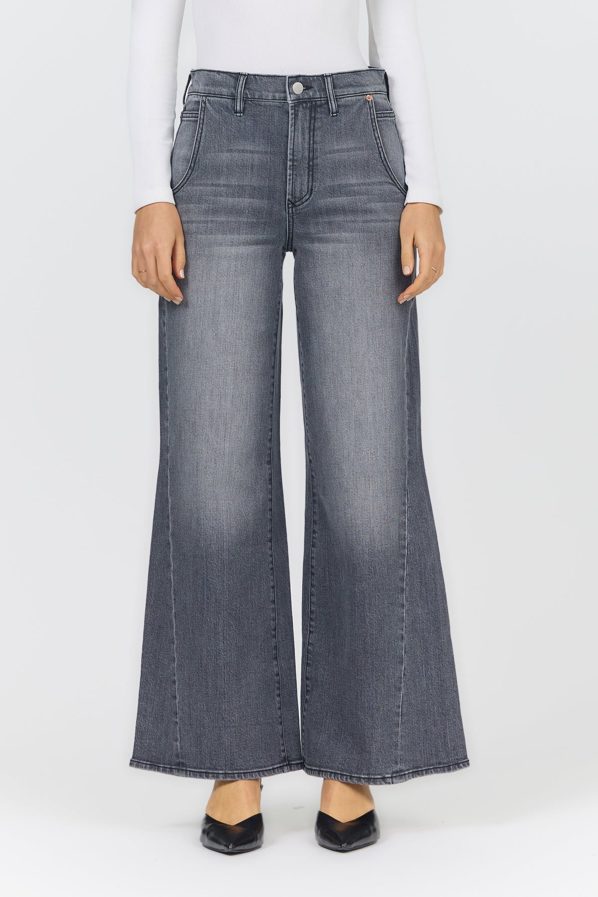 CELESTE WIDE LEG JEAN EMP FRONT — Dear John Denim