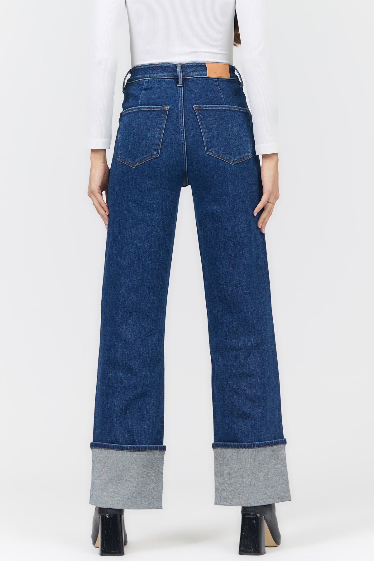 HOLLY HIGH RISE STRAIGHT LEG JEANS NORWOOD BACK — Dear John Denim